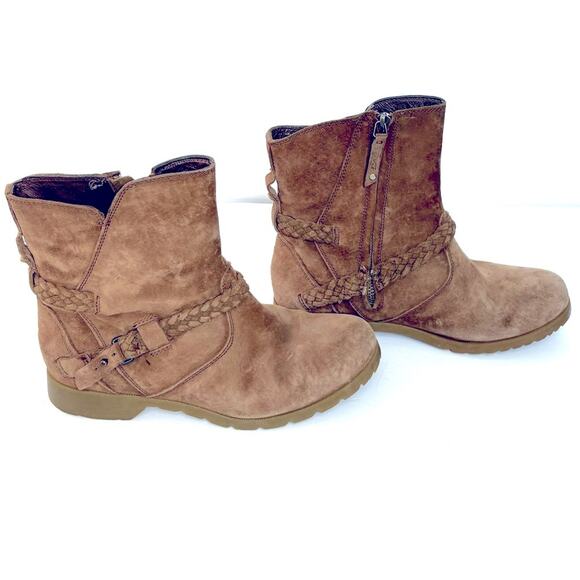 Teva Delavino Brown Suede Boot, Ankle Height, Zipper, Arch Support, Size 7 - Picture 1 of 7